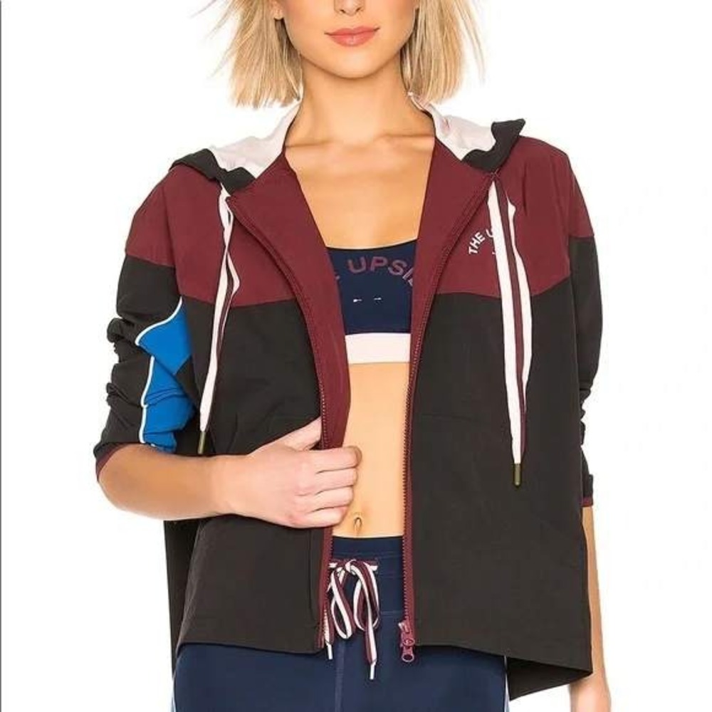 The Upside Colorblock‎ Ash Jacket Size 8 Blue Red Black Womens Oversized Hooded
